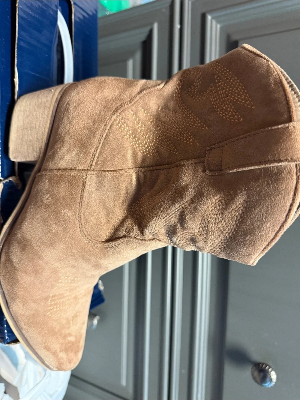 Altar’d state Women's Suede Ankle Western Boots - Tan size 8.5